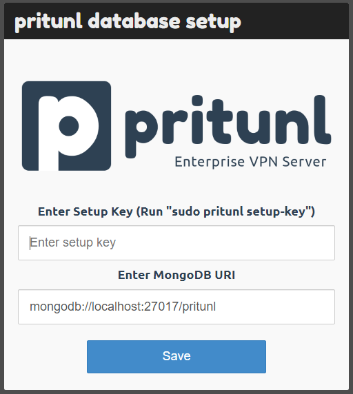 Initial configuration of Pritunl OpenVPN server