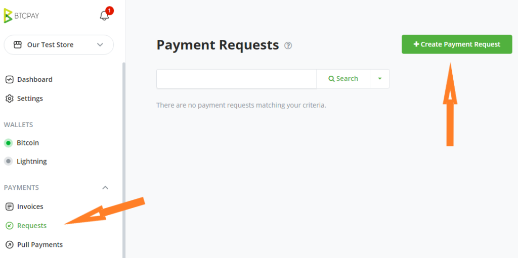 Create crypto payment request