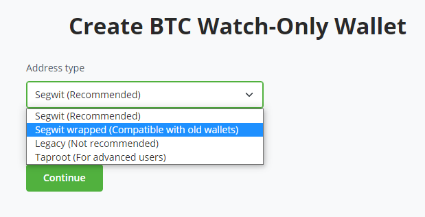 Segwit bitcoin wallet