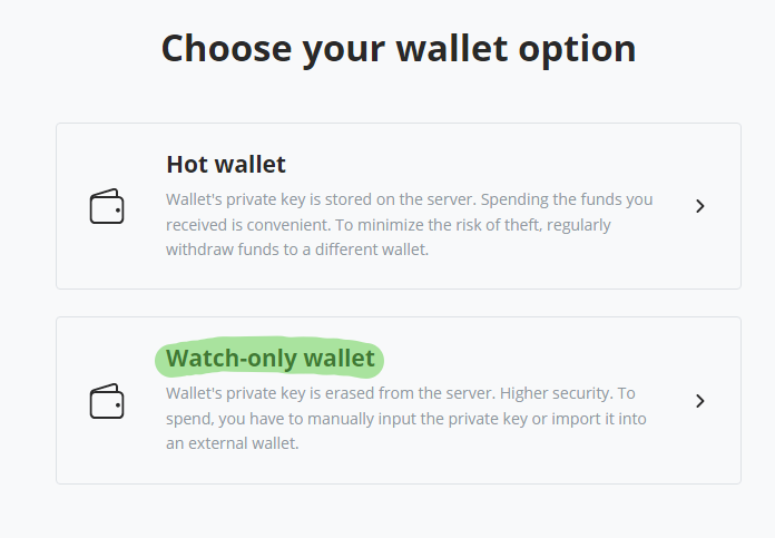 Create bitcoin wallet
