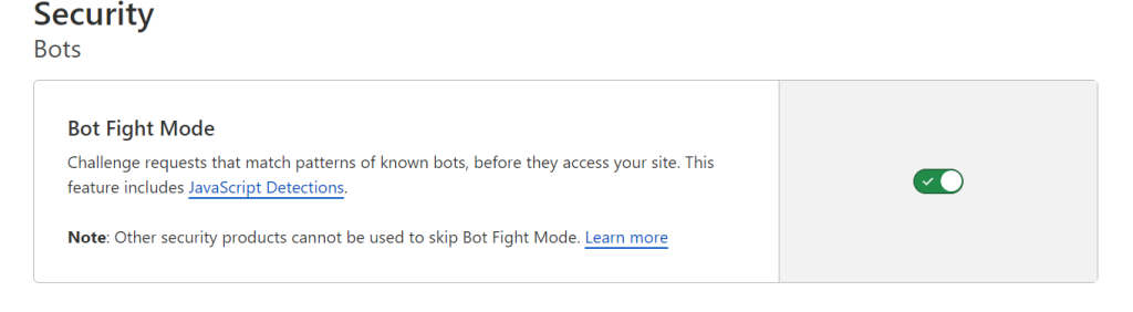 bot fight mode enable cloudflare