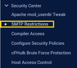 SMTP Restrictions location in WHM