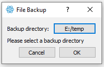 Choose the directory for the backup